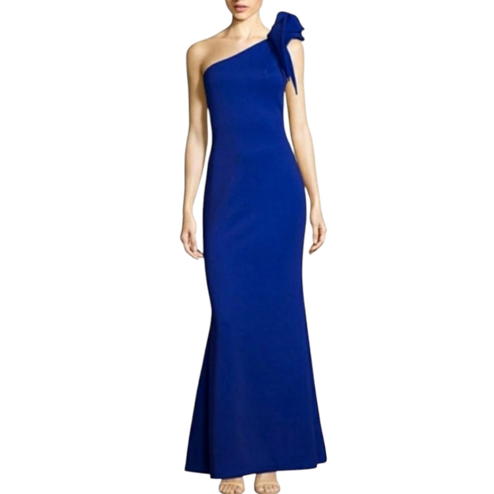 One-Shoulder Blue Prom Dress
